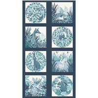 Makower Foxwood Blue Fabric Panel 020-B Main Image