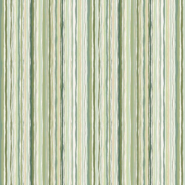 Makower Foxwood Stripe Green 019-G Main Image