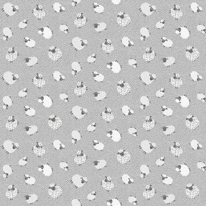 Makower Fun On The Farm Sheep Grey 068-S Main Image