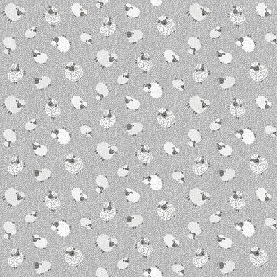 Makower Fun On The Farm Sheep Grey 068-S Main Image