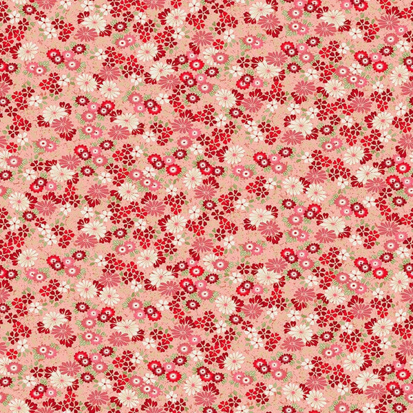 Makower Kasumi Floating Flowers Red 046-R Main Image