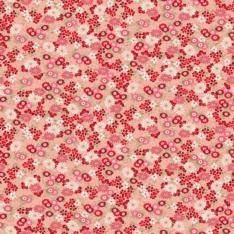 Makower Kasumi Floating Flowers Red 046-R Main Image