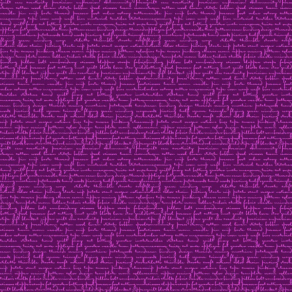 Makower Scrawl Quilty Words Purple 2-1214P Main Image