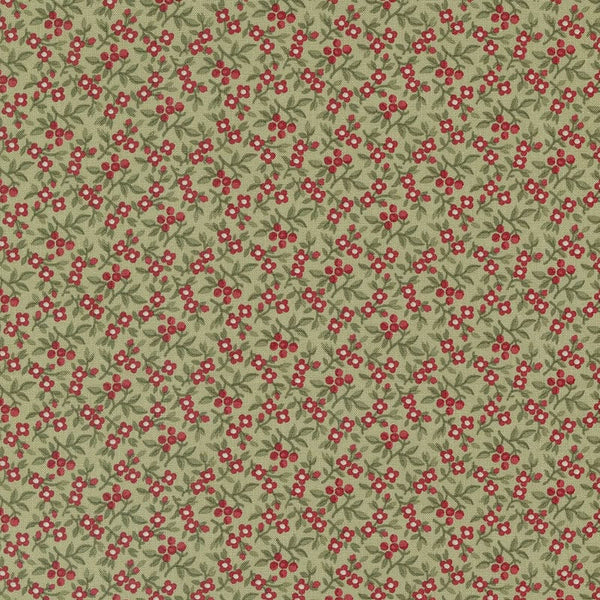 Moda A Christmas Carol Bountiful Berries Sage 44359-14 Main Image