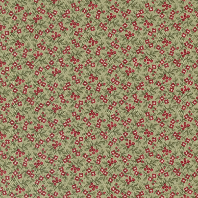 Moda A Christmas Carol Bountiful Berries Sage 44359-14 Main Image