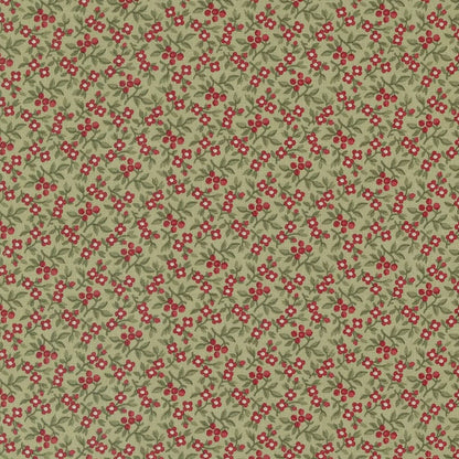 Moda A Christmas Carol Bountiful Berries Sage 44359-14 Main Image