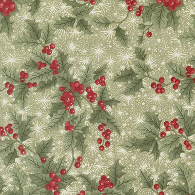 Moda A Christmas Carol Holly Berry Sage 44352-14