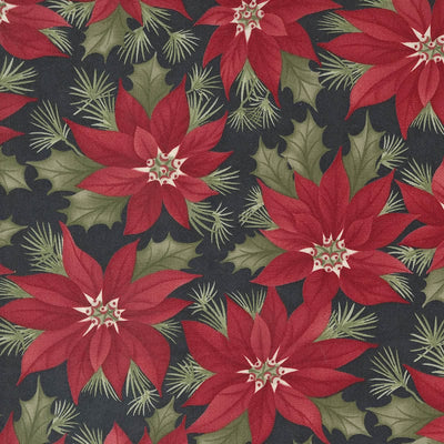 Moda A Christmas Carol Promising Poinsettia Ebony 44350-19