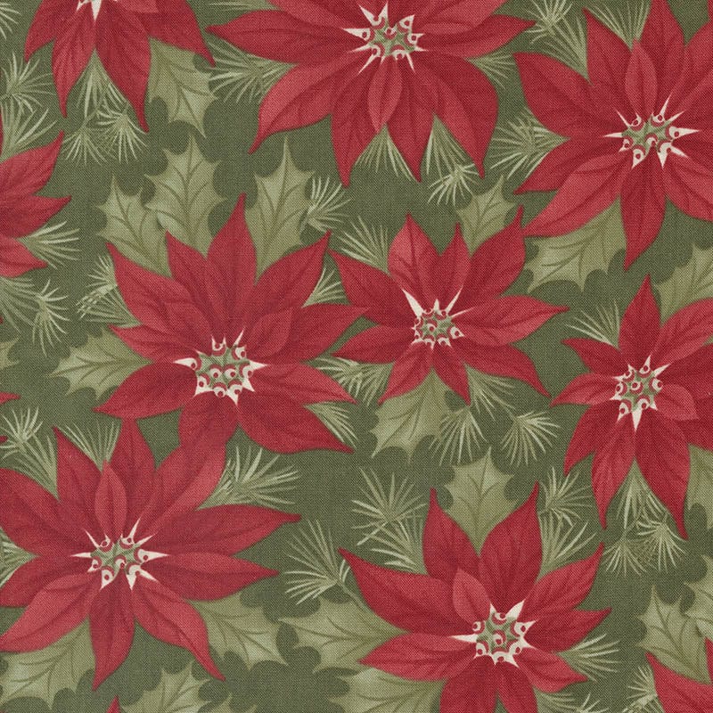 Moda A Christmas Carol Promising Poinsettia Holly 44350-15 Main Image