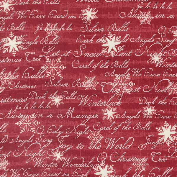 Moda A Christmas Carol Text And Words Crimson 44354-13 Main Image