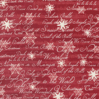 Moda A Christmas Carol Text And Words Crimson 44354-13