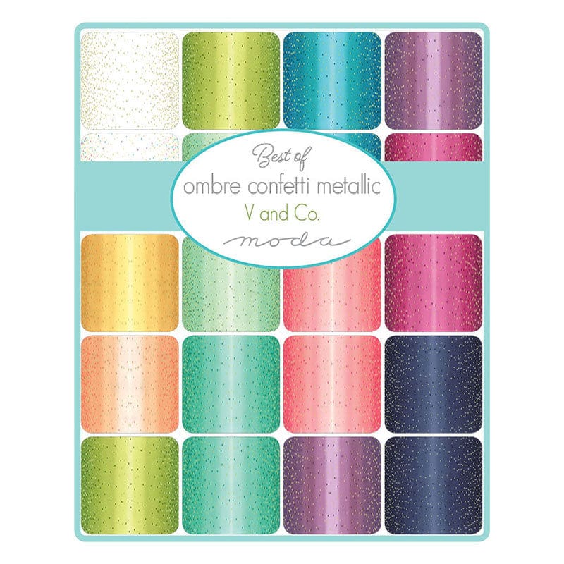 Moda Best Of Ombre Confetti Metallic Jelly Roll 10807JRMB Main Image