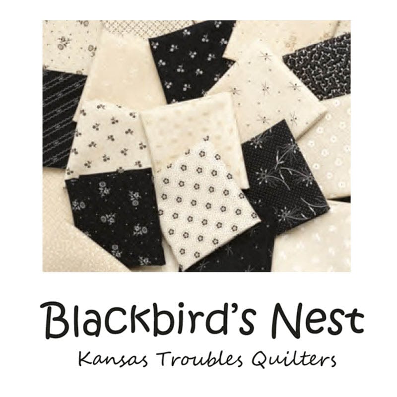 Moda Blackbirds Nest Petite Petals Black 9755-19 Lifestyle Image