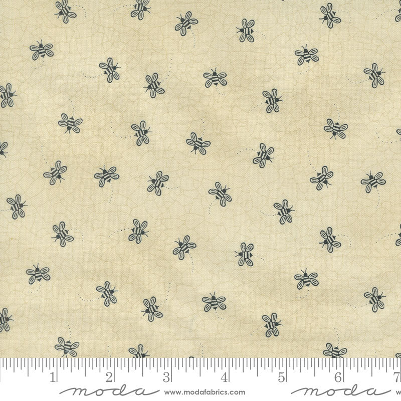 Moda Bloom And Grow Bee Toss Linen 7054-12 Ruler Image