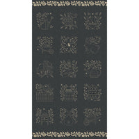 Moda Bloom And Grow Black Emboridery Fabric Panel 7055-14 Main Image