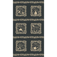 Moda Bloom And Grow Fabric Panel Black 7056-14 Main Image