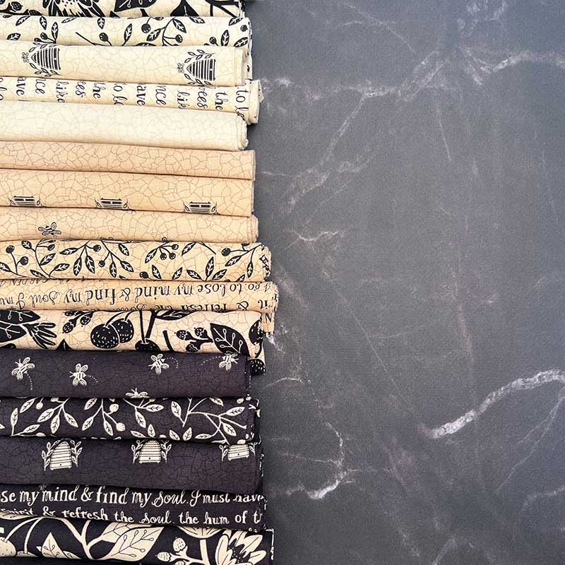 Moda Bloom And Grow Black Emboridery Fabric Panel 7055-14 Lifestyle Image