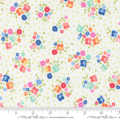 Moda Cali And Co Flower Dot Cloud Multi Colour 29190-11 Ruler Image