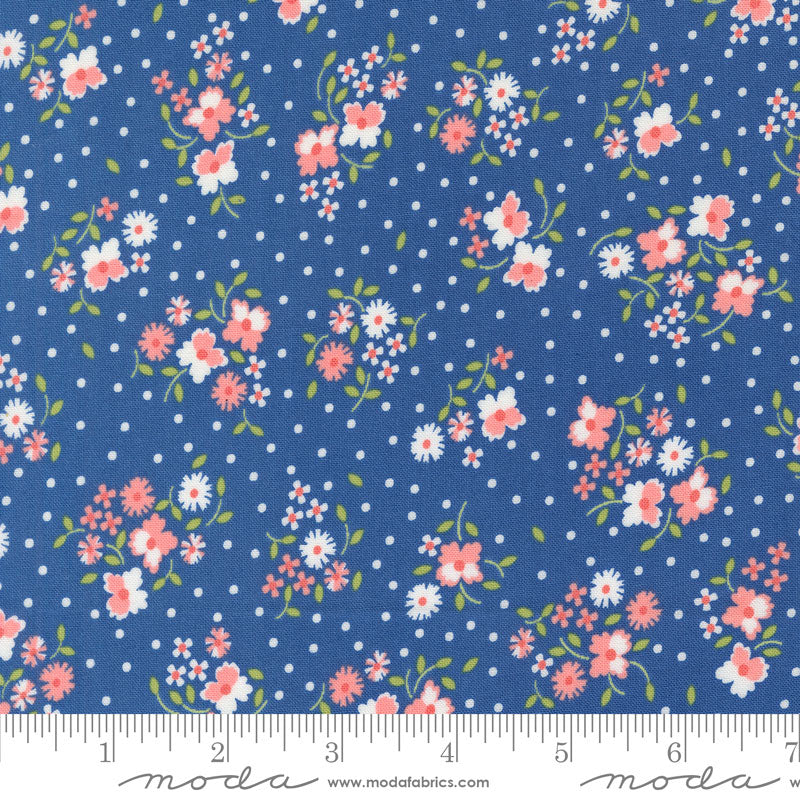 Moda Cali And Co Flower Dot Cobalt 29190-21 Ruler Image