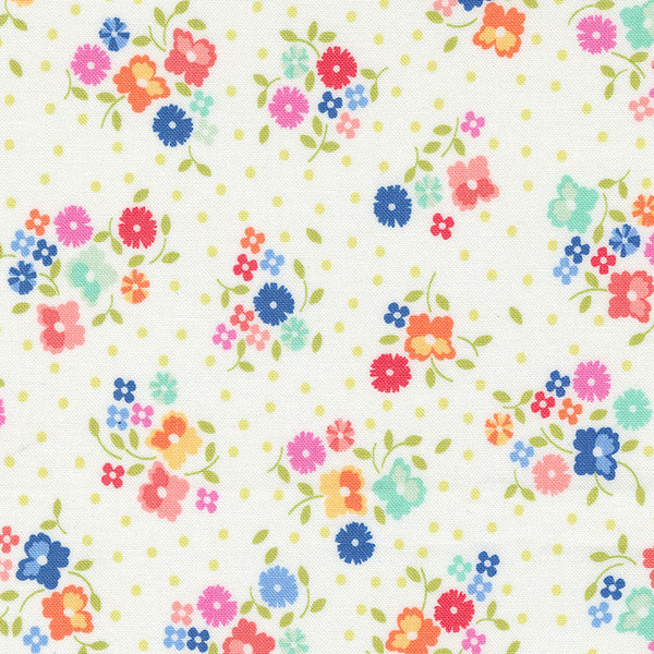 Moda Cali And Co Flower Dot Cloud Multi Colour 29190-11 Main Image