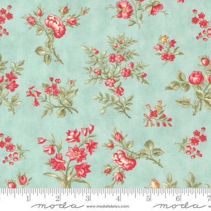 Moda Collections Etchings Grateful Garden Aqua 44331-12 Ruler Image