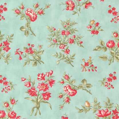 Moda Collections Etchings Grateful Garden Aqua 44331-12 Main Image