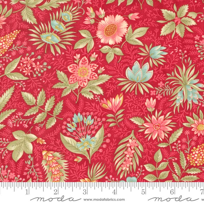 Moda Collections Etchings Joyful Jacobean Red 44332-13 Ruler Image