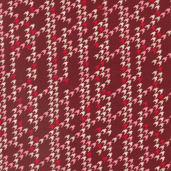 Moda Cozy Wonderland Houndstooth Burgandy 45598-13 Main Image