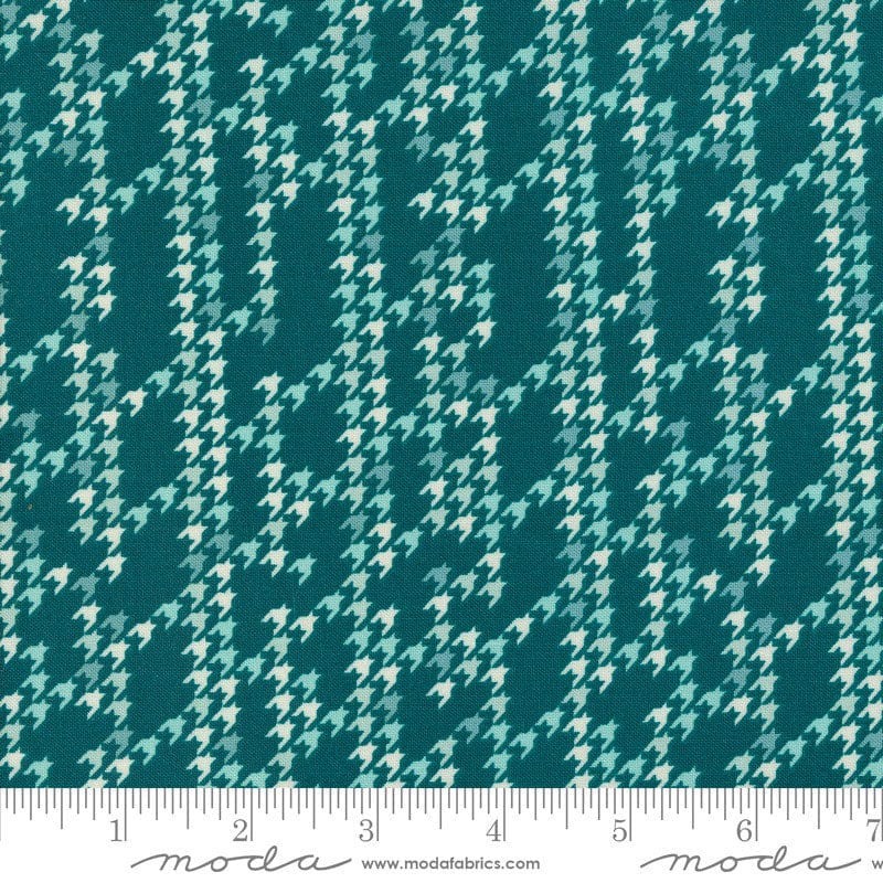 Moda Cozy Wonderland Houndstooth Teal 45598-15 Ruler Image