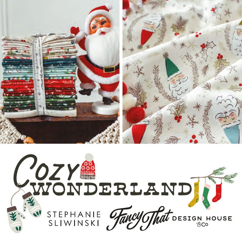 Moda Cozy Wonderland Jolly Santa Pine 45590-23 Lifestyle Image