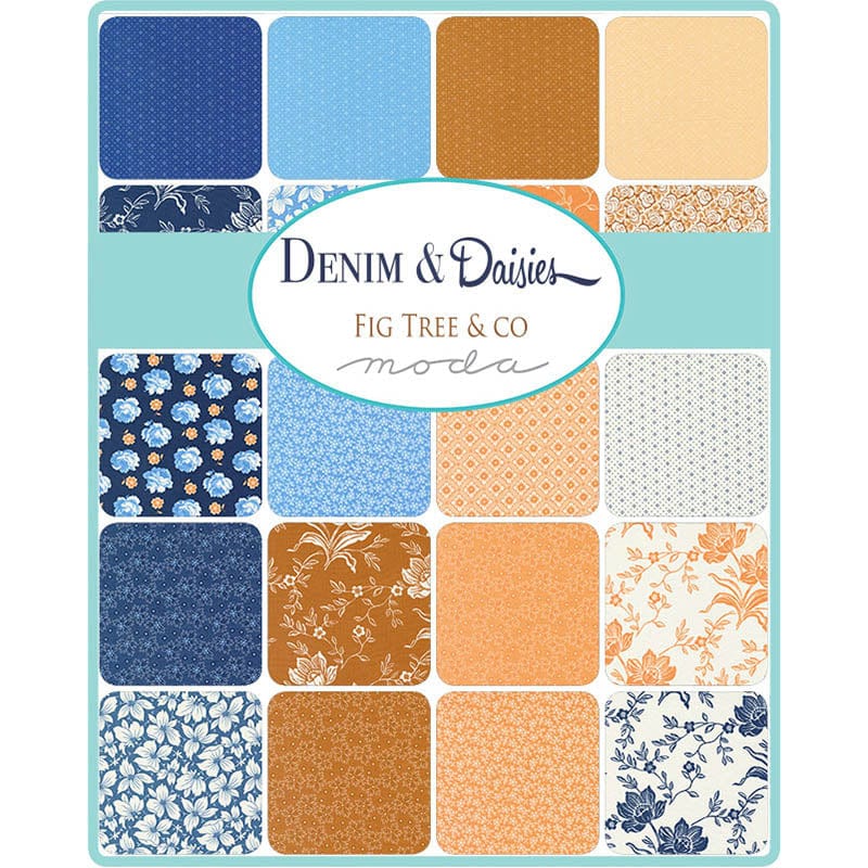 Moda Denim Daisies Mini Charm 35380MC Swatch Image