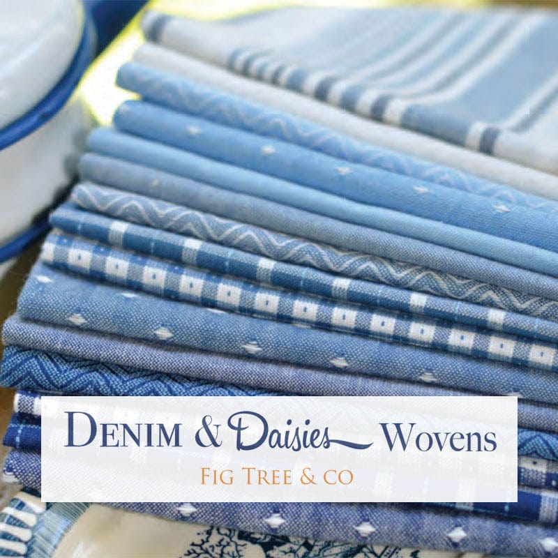 Moda Denim Daisies Blue Jeans Gingham 12222-18 Lifestyle Image