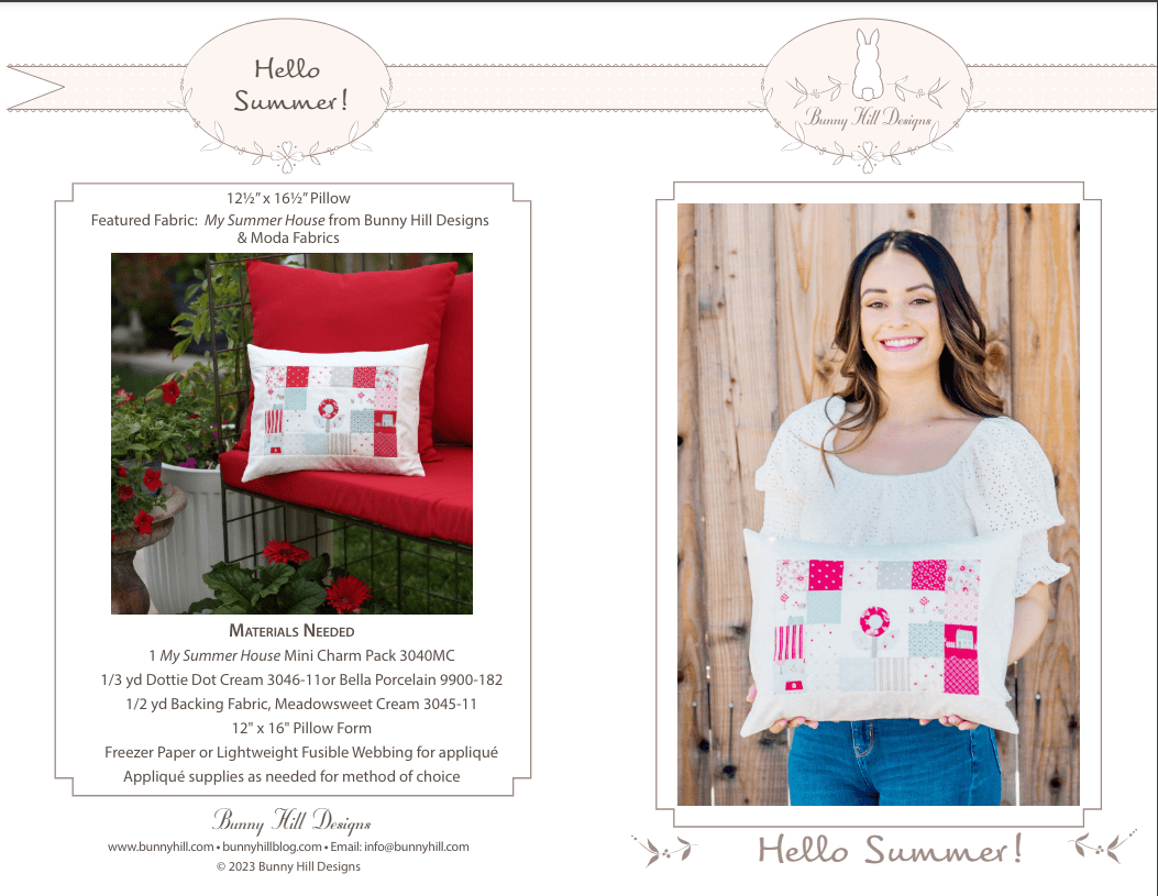 Moda Download Free Pattern: Hello Summer Cushion  - The Sewing Studio