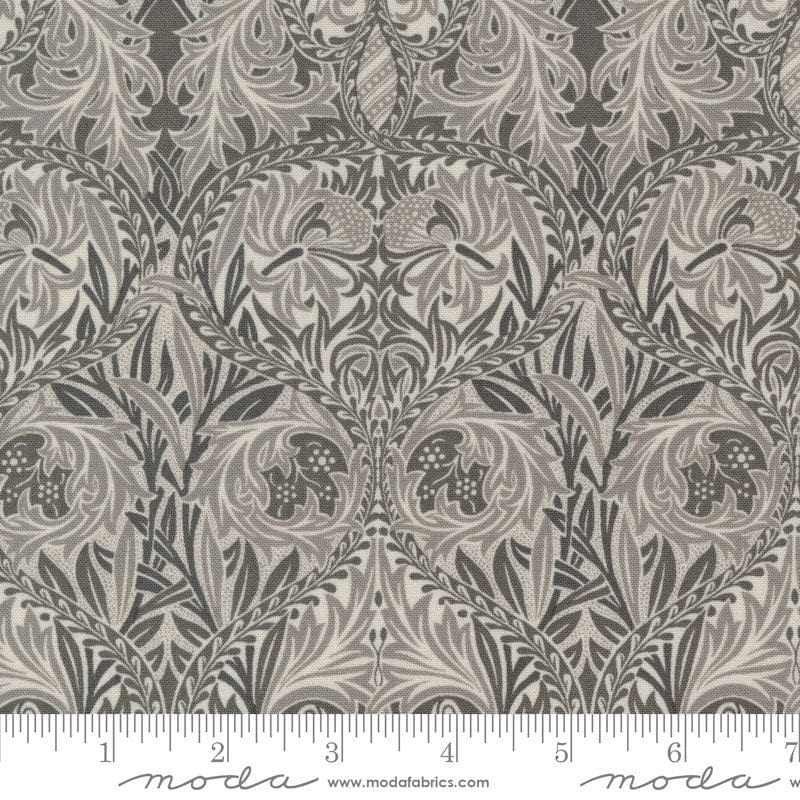 Moda Ebony Suite Iris Damask Dove 8384-13 Ruler Image
