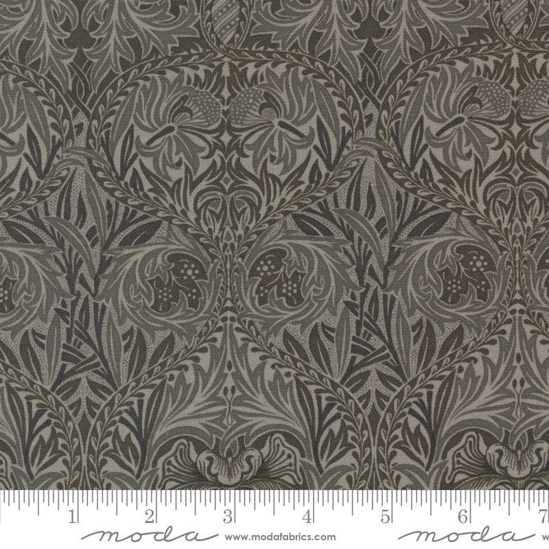 Moda Ebony Suite Iris Damask Charcoal 8384-14 Ruler Image