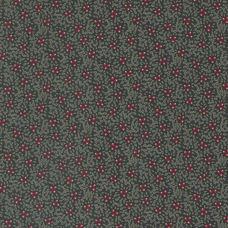 Moda Fabric Moda A Christmas Carol Berry Bunches Ebony 44356-16  - The Sewing Studio