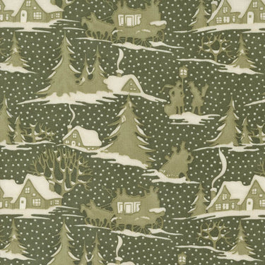 Moda Fabric Moda A Christmas Carol Winter Villages Holly 44351-15