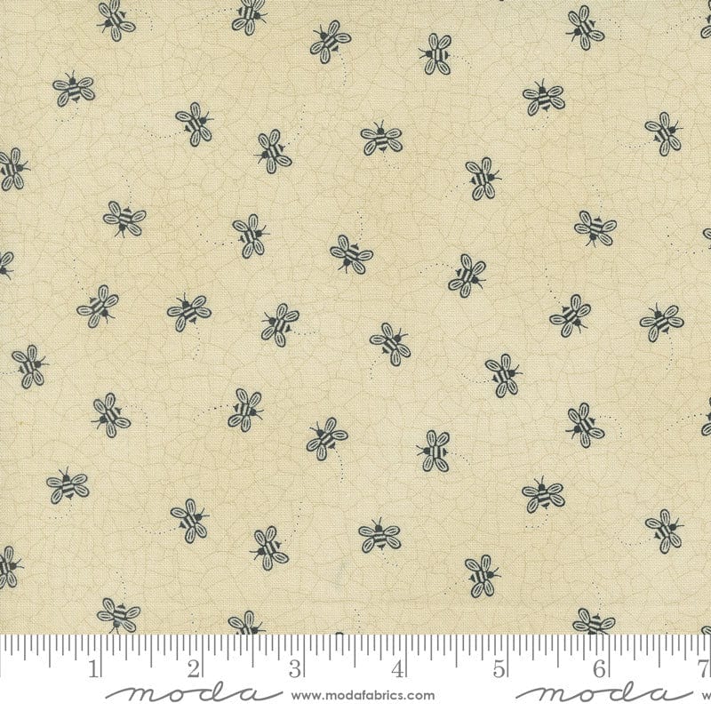 Moda Fabric Moda Bloom And Grow Bee Toss Linen 7054-12  - The Sewing Studio