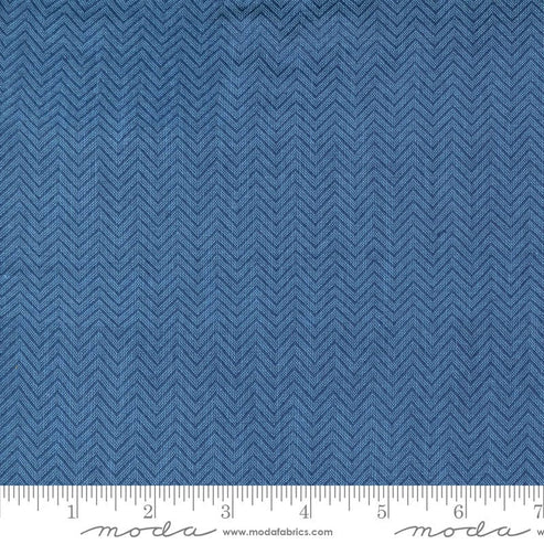 Moda Fabric Moda Denim Daisies Woven Cotton Blue Jeans Chevrom 12222-21  - The Sewing Studio