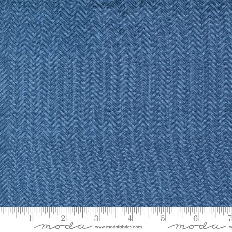 Moda Fabric Moda Denim Daisies Woven Cotton Blue Jeans Chevrom 12222-21  - The Sewing Studio