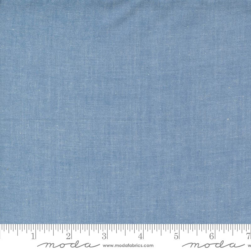 Moda Fabric Moda Denim Daisies Woven Cotton Blue Jeans Crossweave 12222-16  - The Sewing Studio