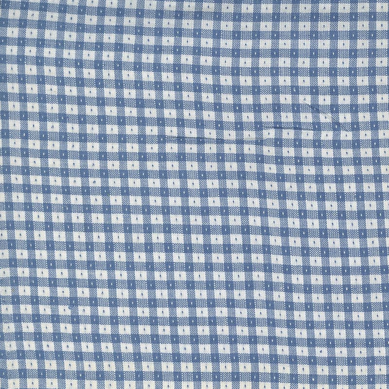 Moda Fabric Moda Denim Daisies Woven Cotton Blue Jeans Gingham 12222-18  - The Sewing Studio