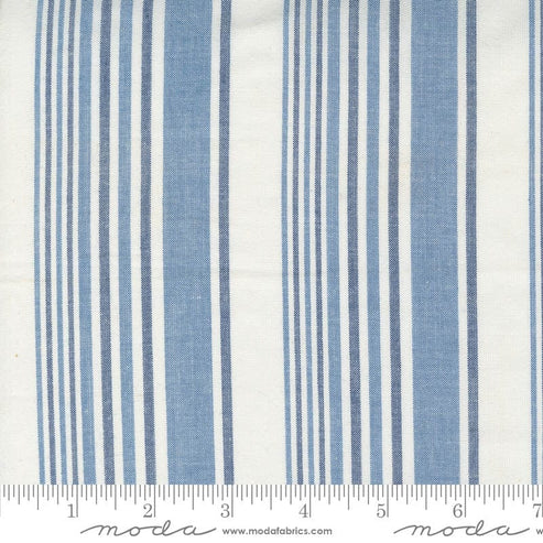 Moda Fabric Moda Denim Daisies Woven Cotton Daisy Stripe 12222-11  - The Sewing Studio