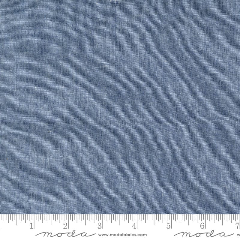 Moda Fabric Moda Denim Daisies Woven Cotton Midnight Jeans Crossweave 12222-24  - The Sewing Studio