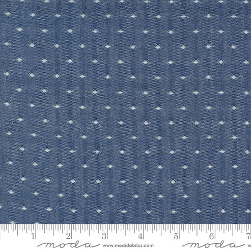 Moda Fabric Moda Denim Daisies Woven Cotton Midnight Jeans Dot 12222-25  - The Sewing Studio