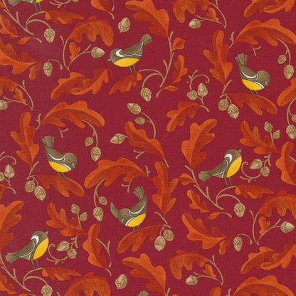 Moda Fabric Moda Fabric Forest Frolic Chickadees and Acorns Cinnamon 48742 16  - The Sewing Studio