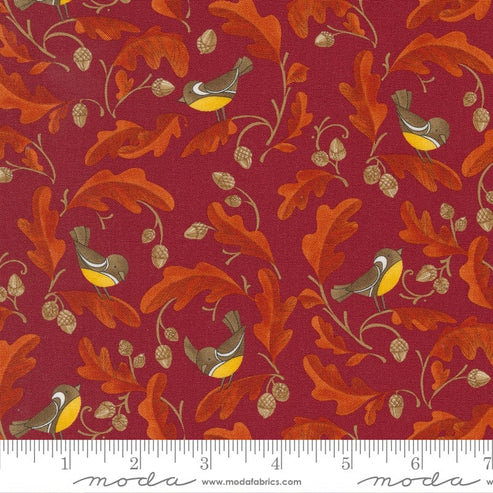 Moda Fabric Moda Fabric Forest Frolic Chickadees and Acorns Cinnamon 48742 16  - The Sewing Studio