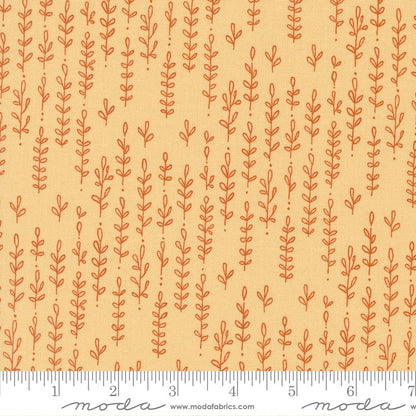 Moda Fabric Moda Fabric Forest Frolic Leafy Lines Stripes Butterscotch 48745 13  - The Sewing Studio