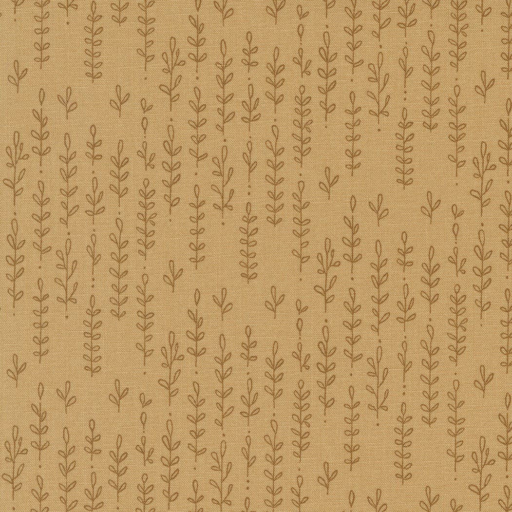 Moda Fabric Moda Fabric Forest Frolic Leafy Lines Stripes Caramel 48745 14  - The Sewing Studio