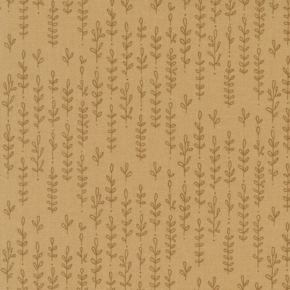 Moda Fabric Moda Fabric Forest Frolic Leafy Lines Stripes Caramel 48745 14  - The Sewing Studio